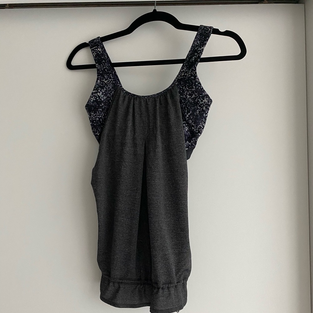Lululemon Charcoal Tank with Built In Bra Sz 4